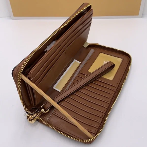 MICHAEL KORS Leather Continental Wristlet Phone Case Wallet Luggage Multi NWT - Picture 6 of 14